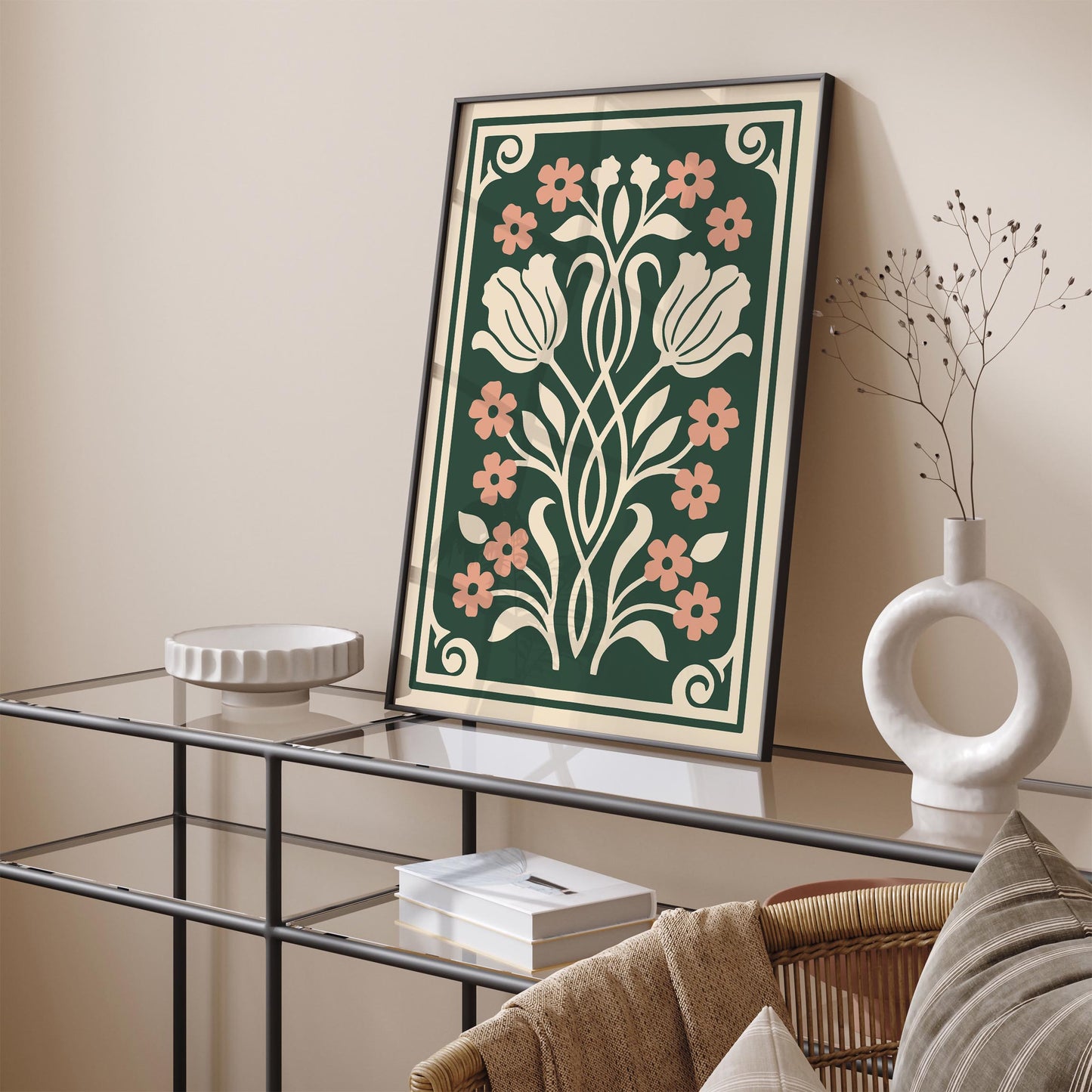 Art Nouveau Floral Wall Art Print