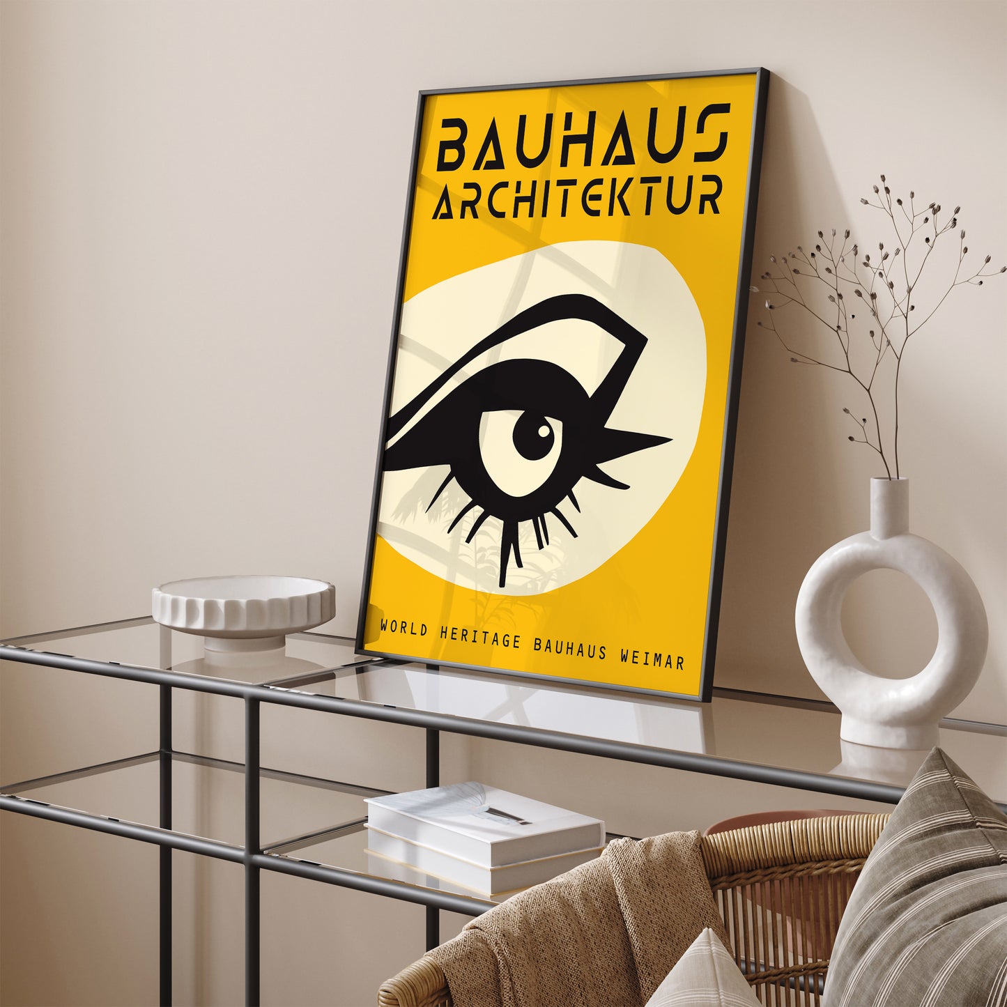 Yellow Bauhaus Eye Art Print 2024