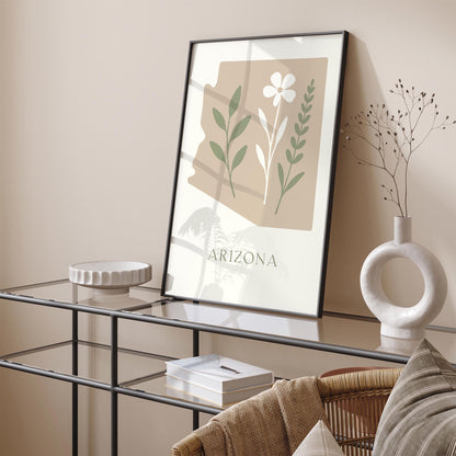 Minimalist Arizona Poster - Neutral Tones Home Decor