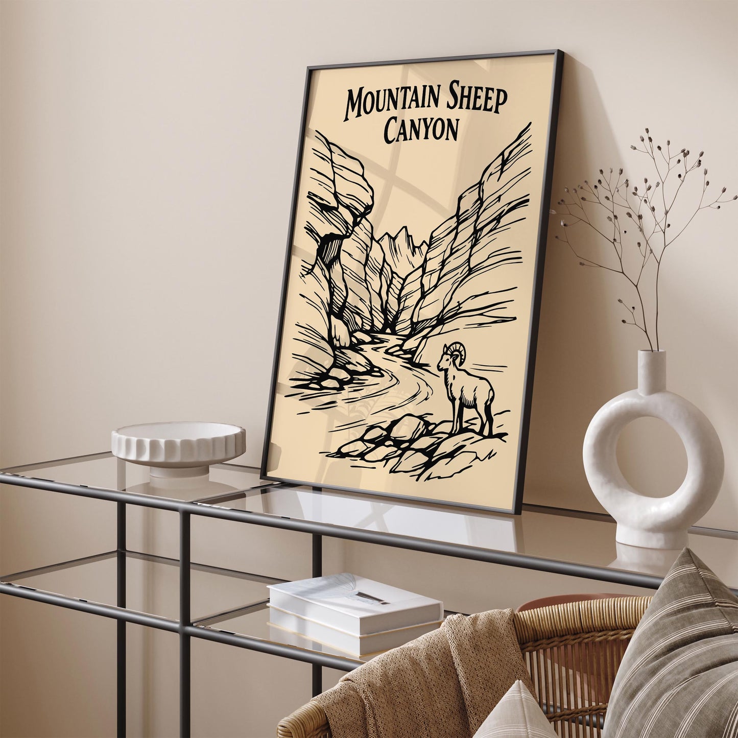Mountain Sheep Canyon Arizona Travel Poster