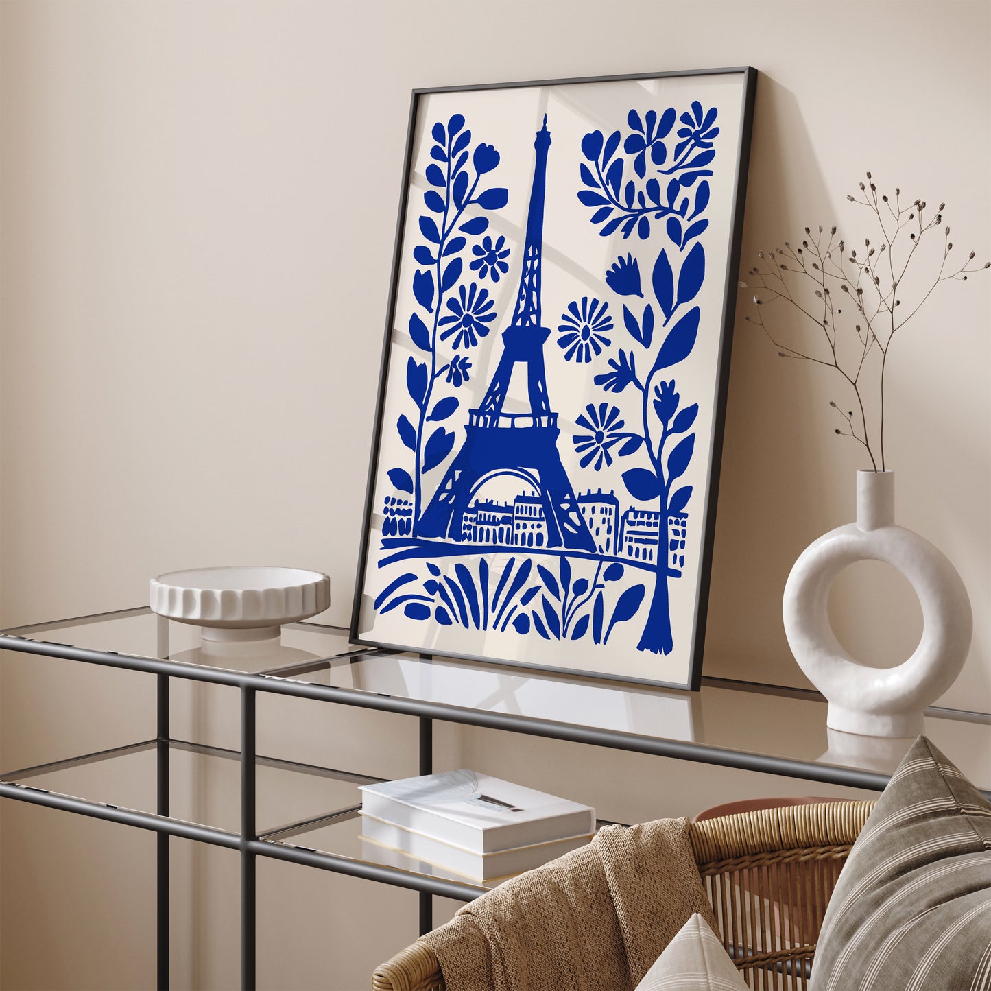 Paris France Blue Eiffel Tower Art Print 2024