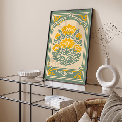 Retro Farmhouse Floral Wall Art Print