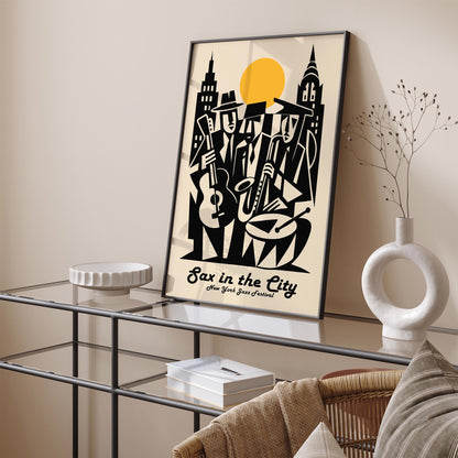 Sax in the City Poster - New York City Jazz Festival Print