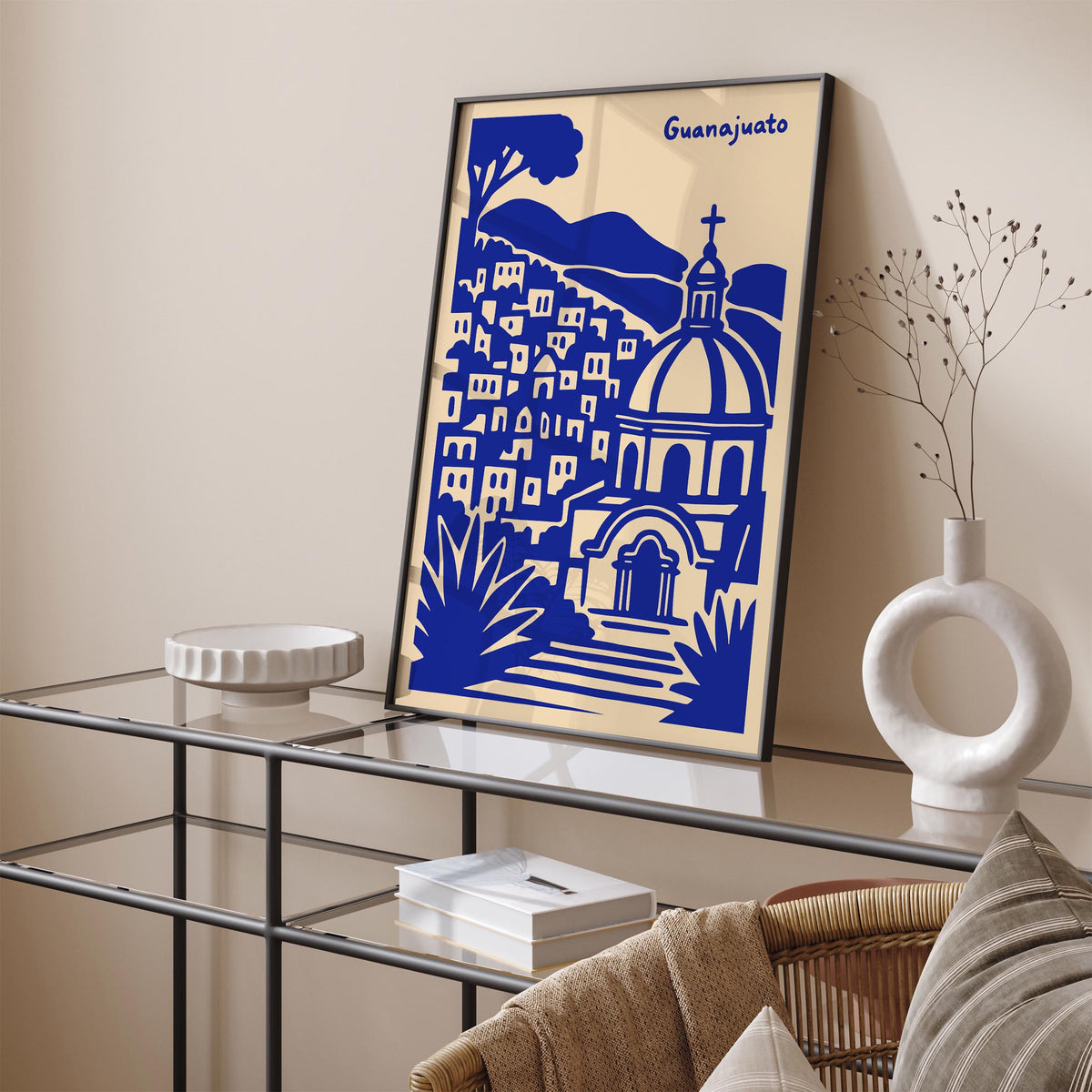 Guanajuato Mexico Blue Cityscape Travel Poster