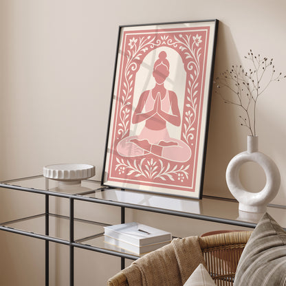 Pink Feminine Yoga Art Print