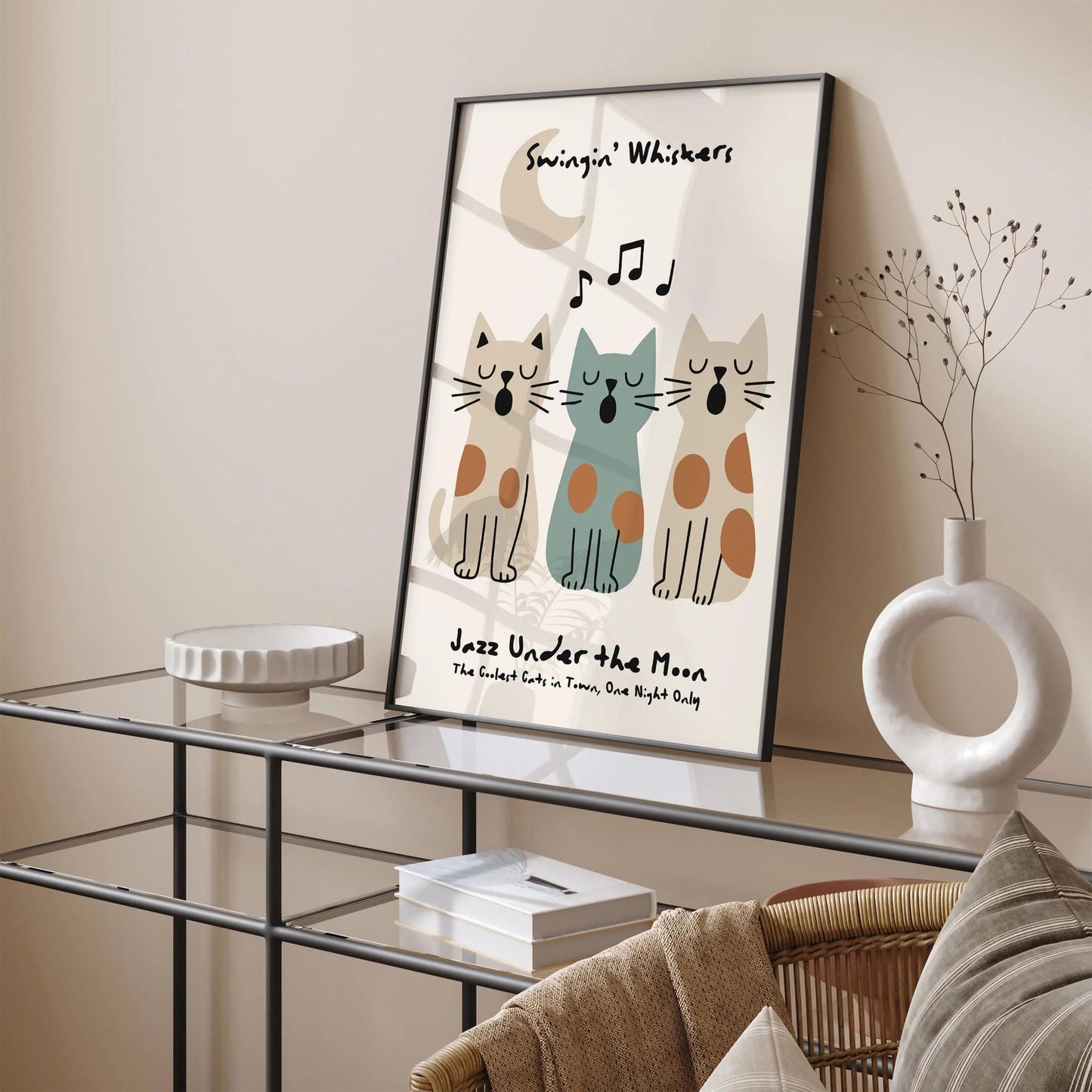 Jazz Night with Funny Singing Cats Poster