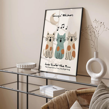 Jazz Night with Funny Singing Cats Poster