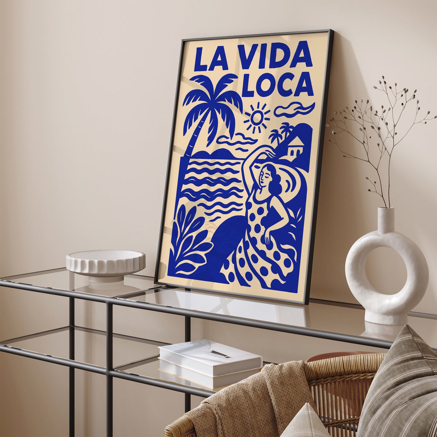 La Vida Loca Poster – Blue Tropical Wall Art