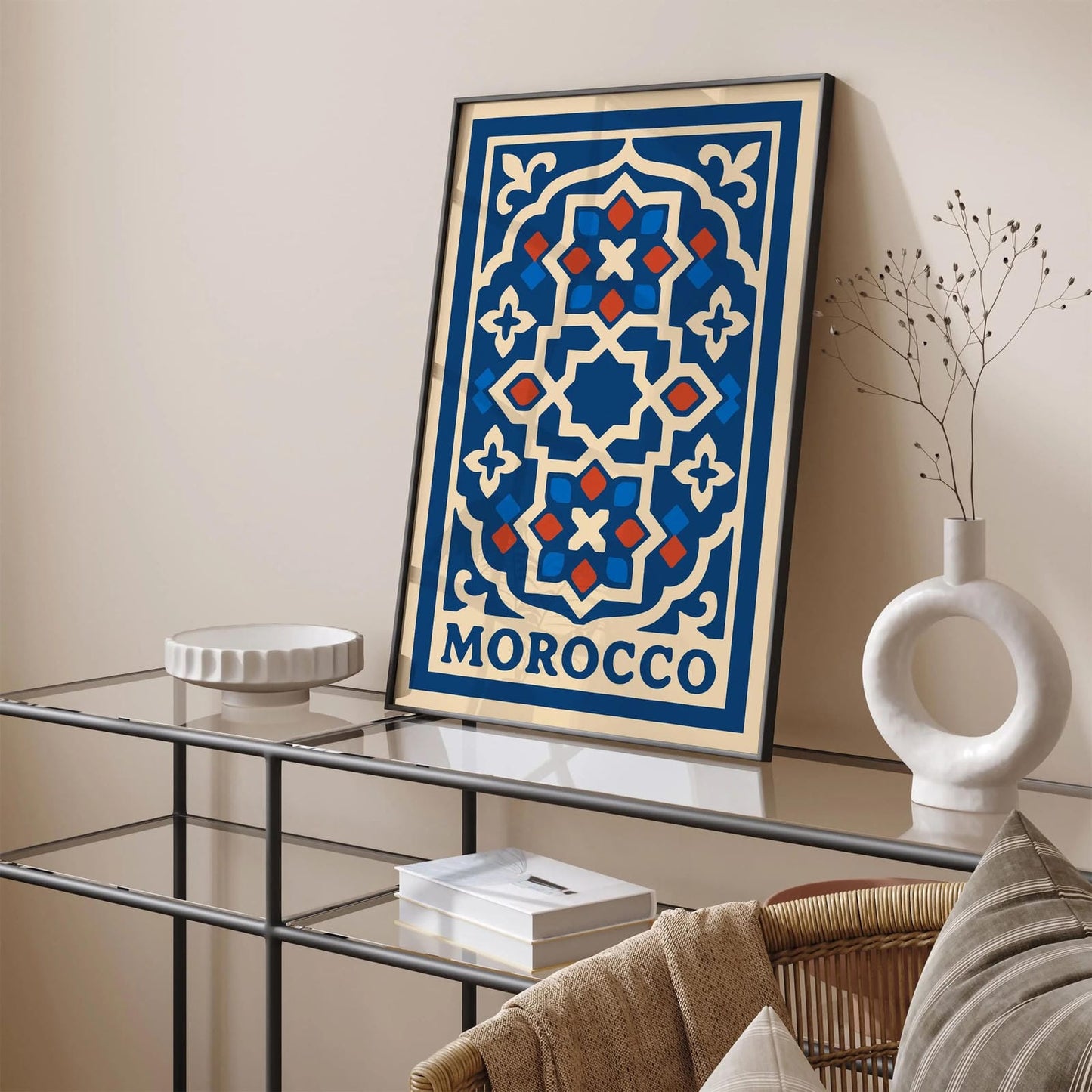 Morocco Blue Ornamental Pattern Poster