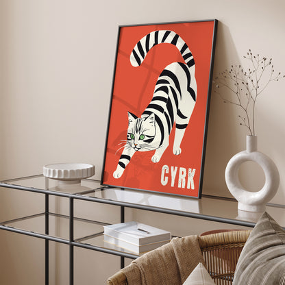 CYRK - Polish Circus Zebra Cat Poster