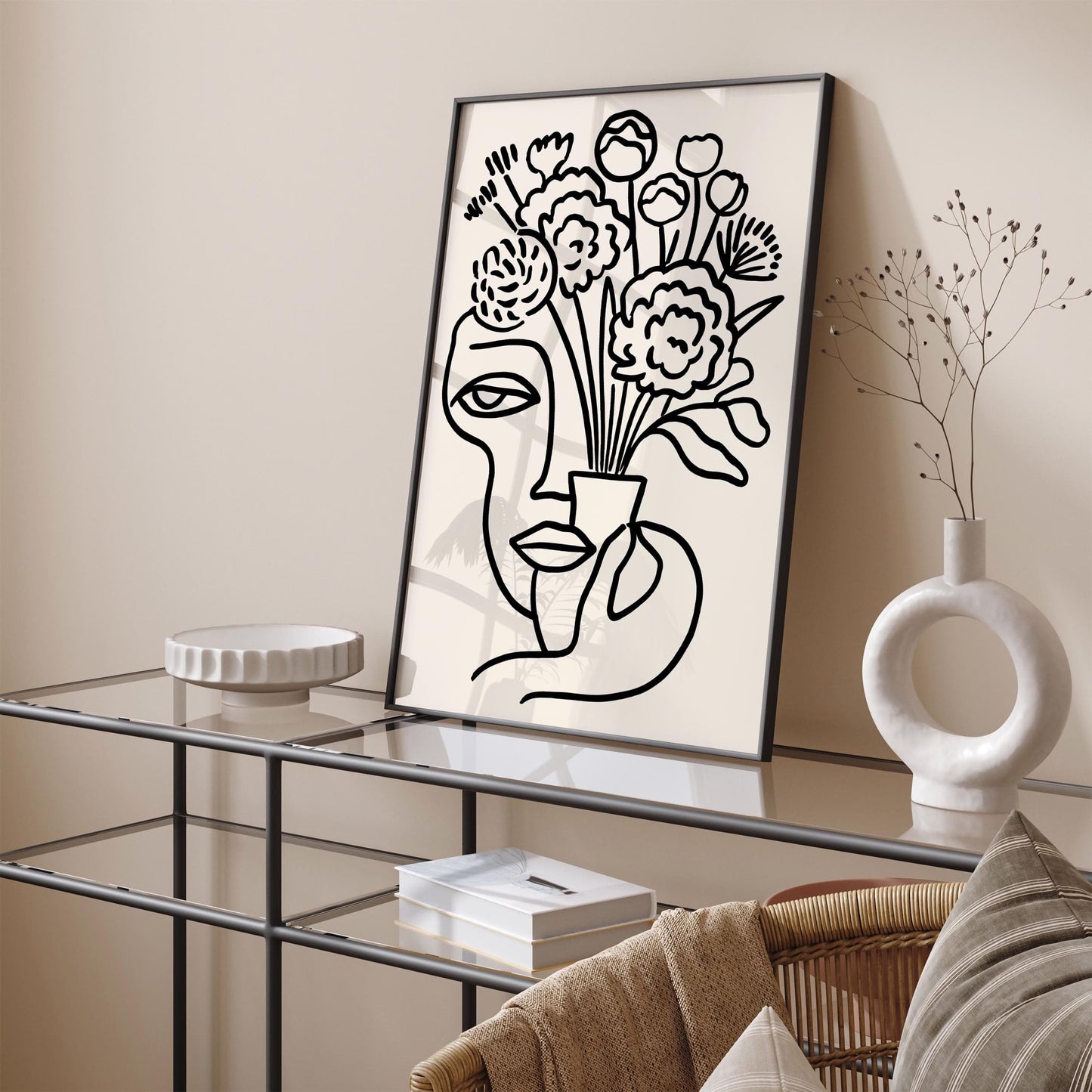 Abstract Floral Wall Art - Cubist Print