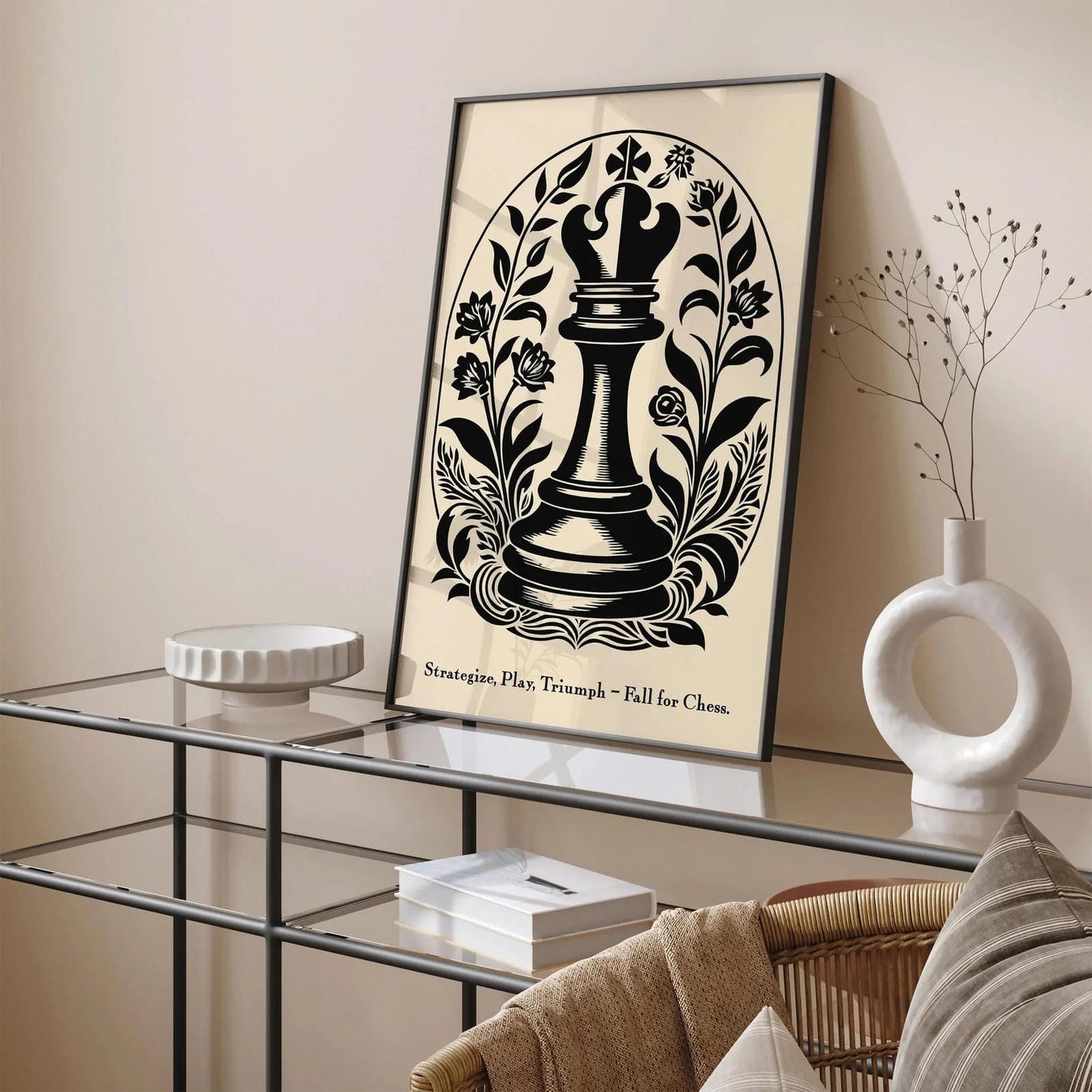 Strategize, Play, Triumph – Fall for Chess Poster