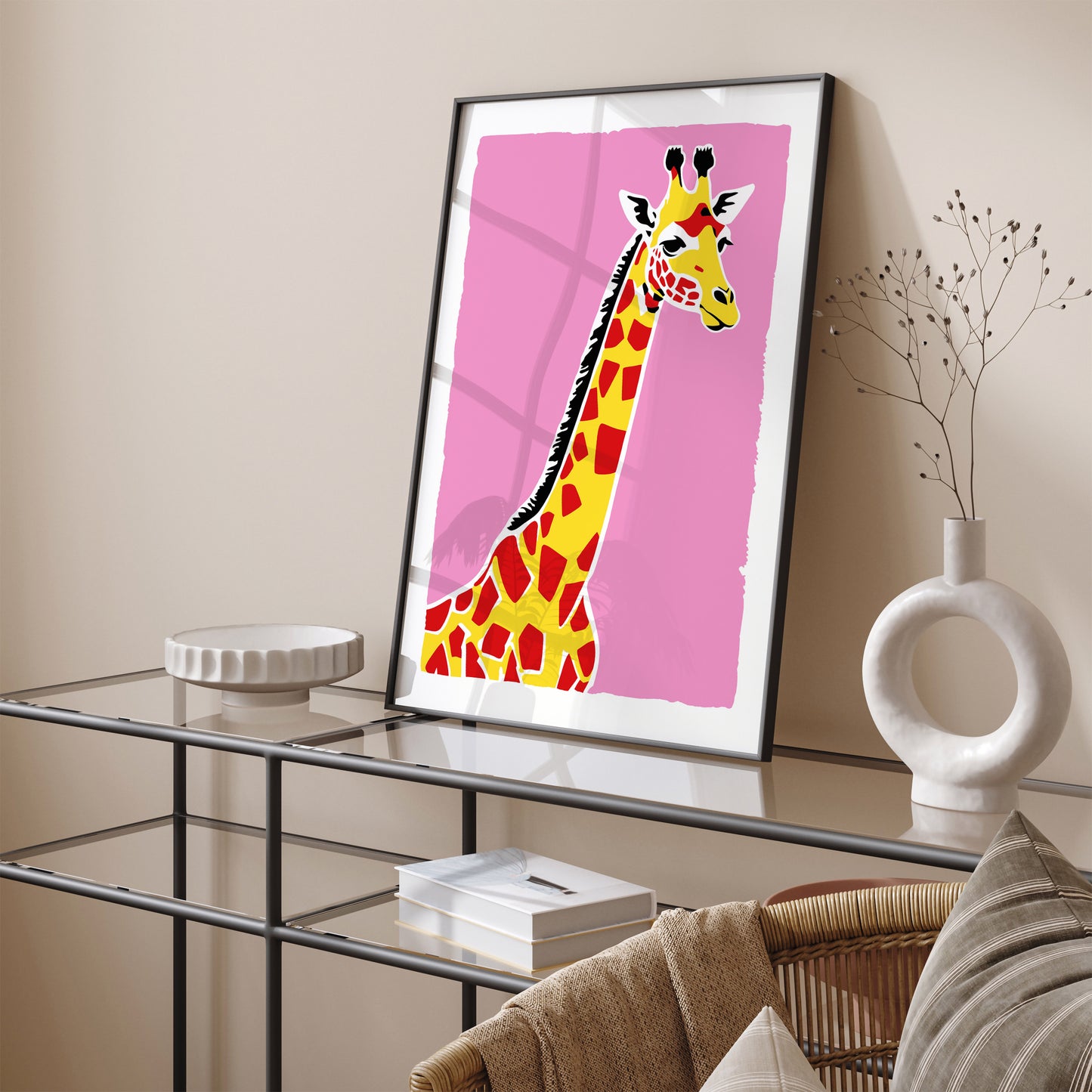 Cute Giraffe Pink Poster