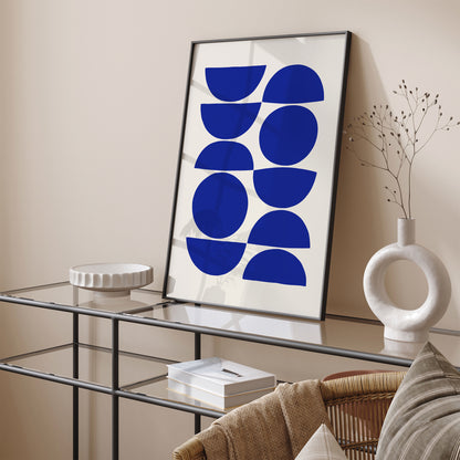 Mid Century Modern Blue Art Print 2025