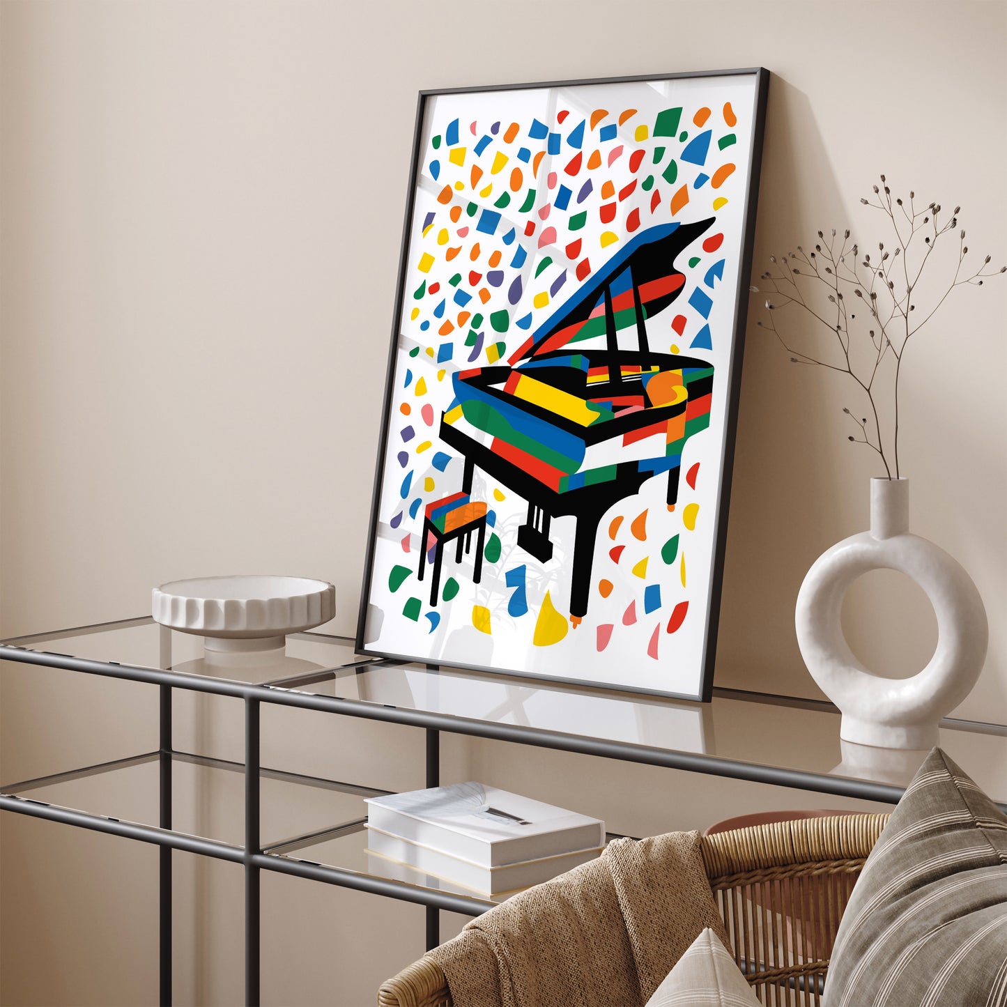 Colorful Grand Piano Poster