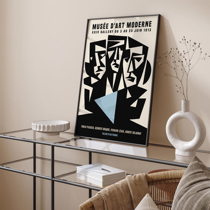 Paris Cubism Exhibition Poster - Vintage Picasso Inspired Print