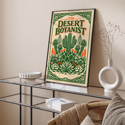 Desert Botanist Saguaro Cactus Art Poster