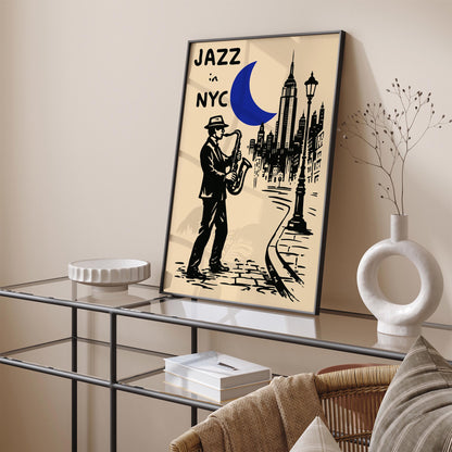 New York City Vintage Jazz Music Art Poster