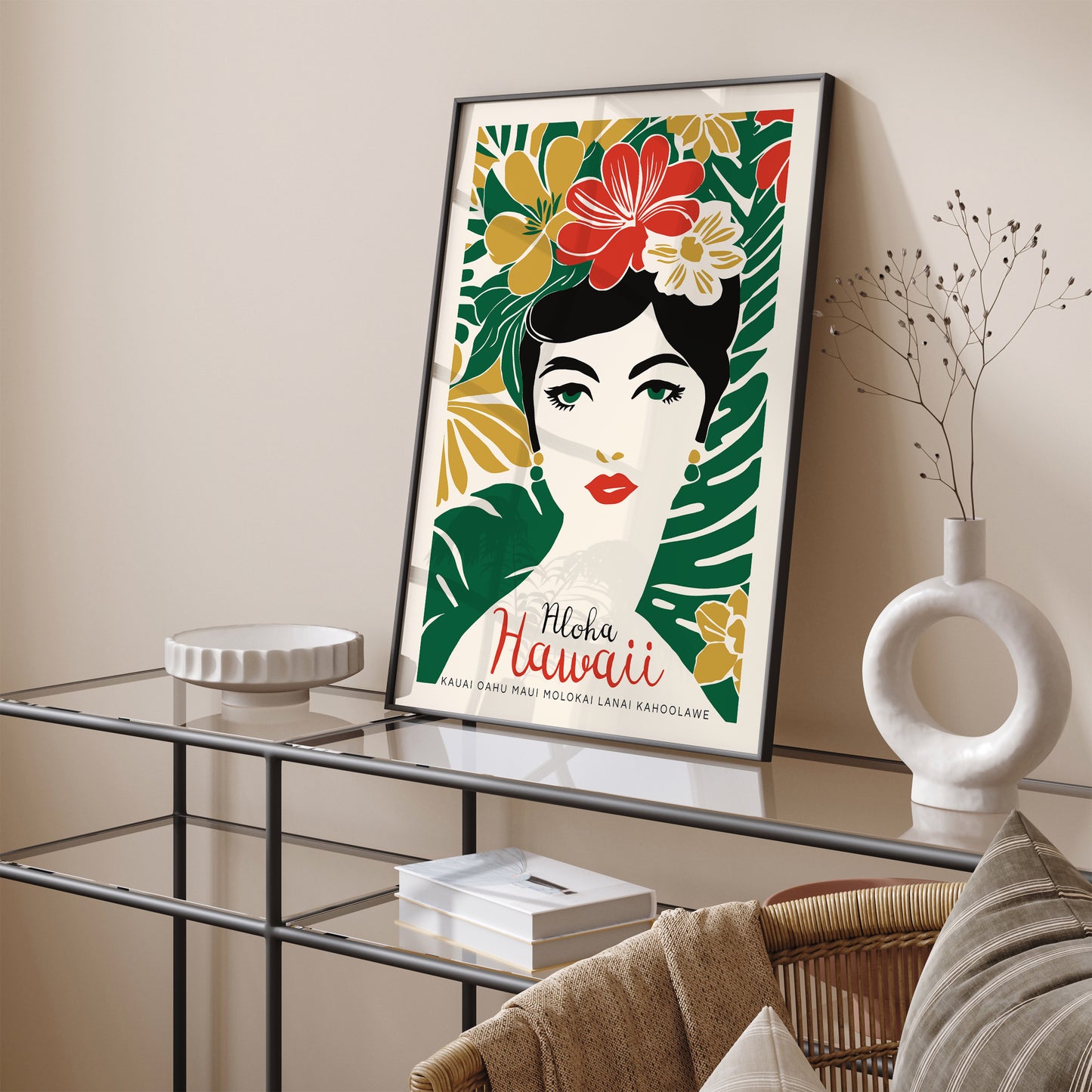 Aloha Hawaii Tropical Woman Poster