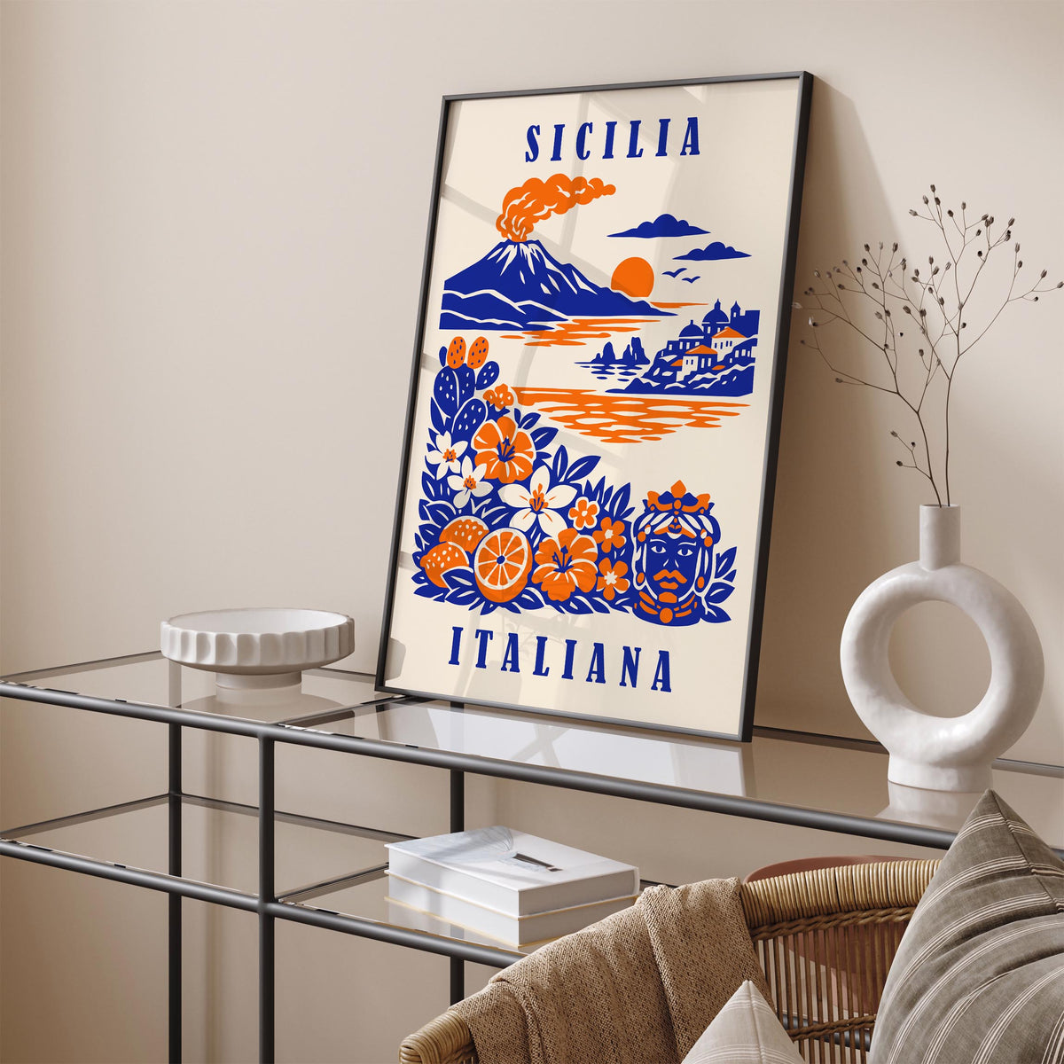 Sicilia Italy Travel Poster