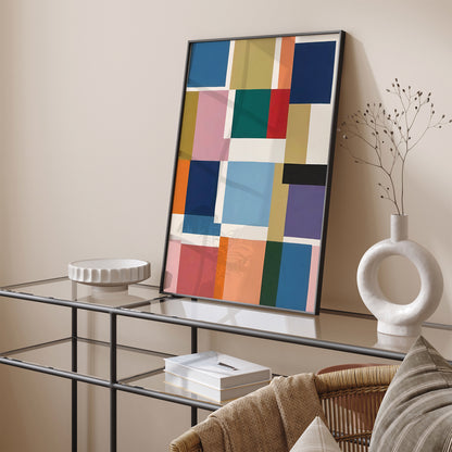 Mid Century Modern Colorful Colorblocks Art Print