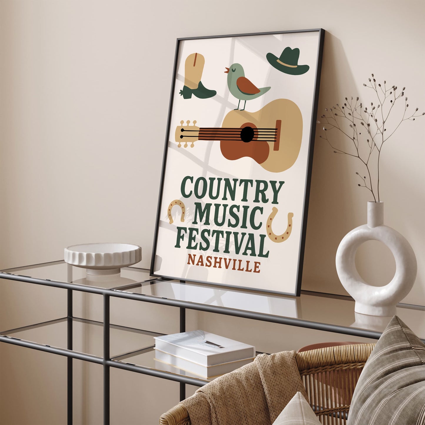 Country Music Festival Poster - Nashville Travel Wall Art