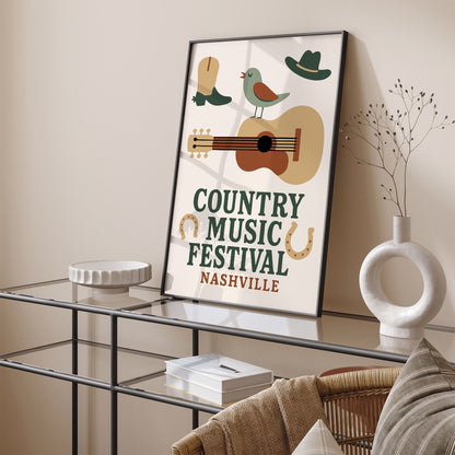 Country Music Festival Poster - Nashville Travel Wall Art