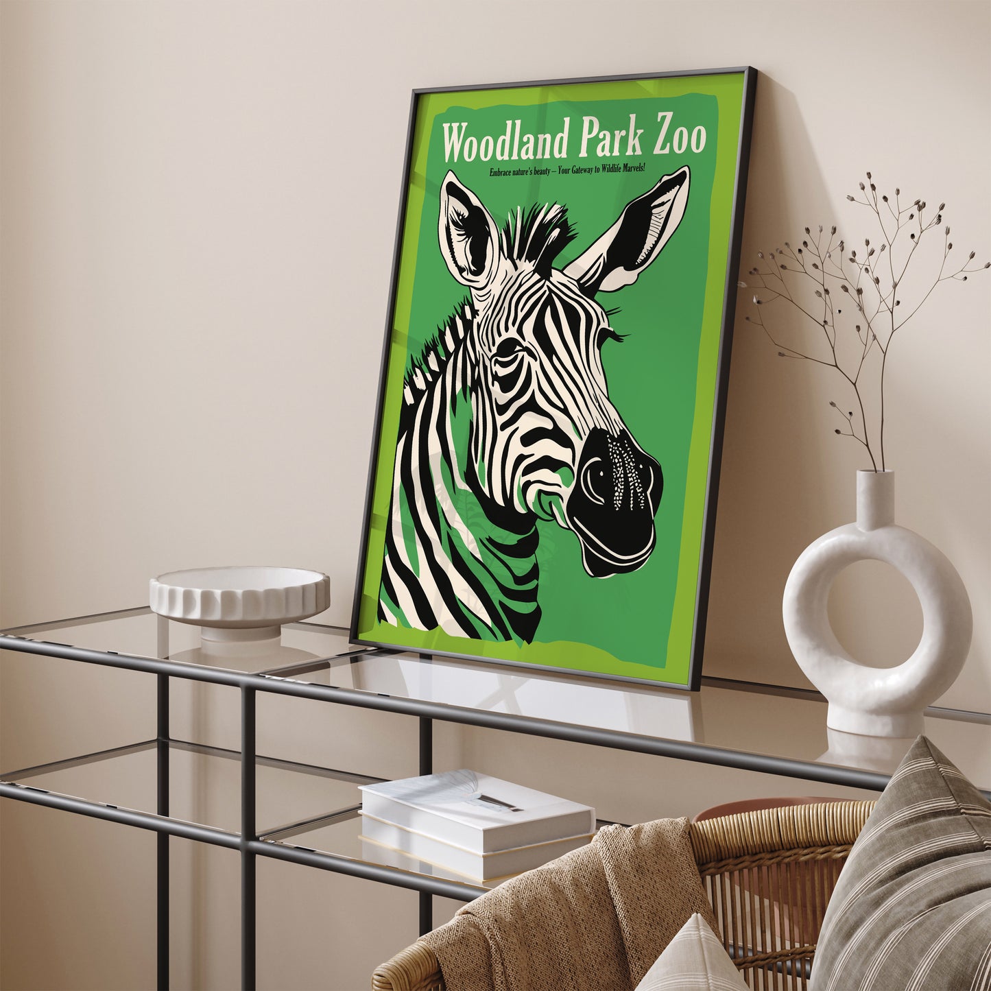 Woodland Park Zoo Retro Zebra Poster