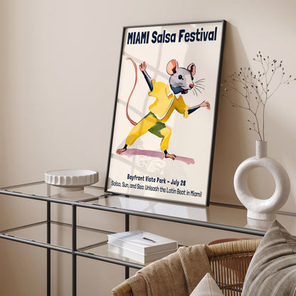 Miami Salsa Festival Cute Mouse Poster