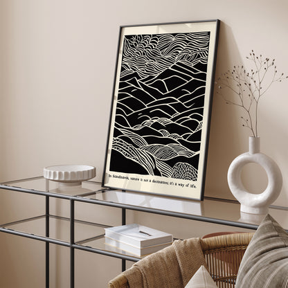 Scandinavian Quote Black and White Nature Art Print