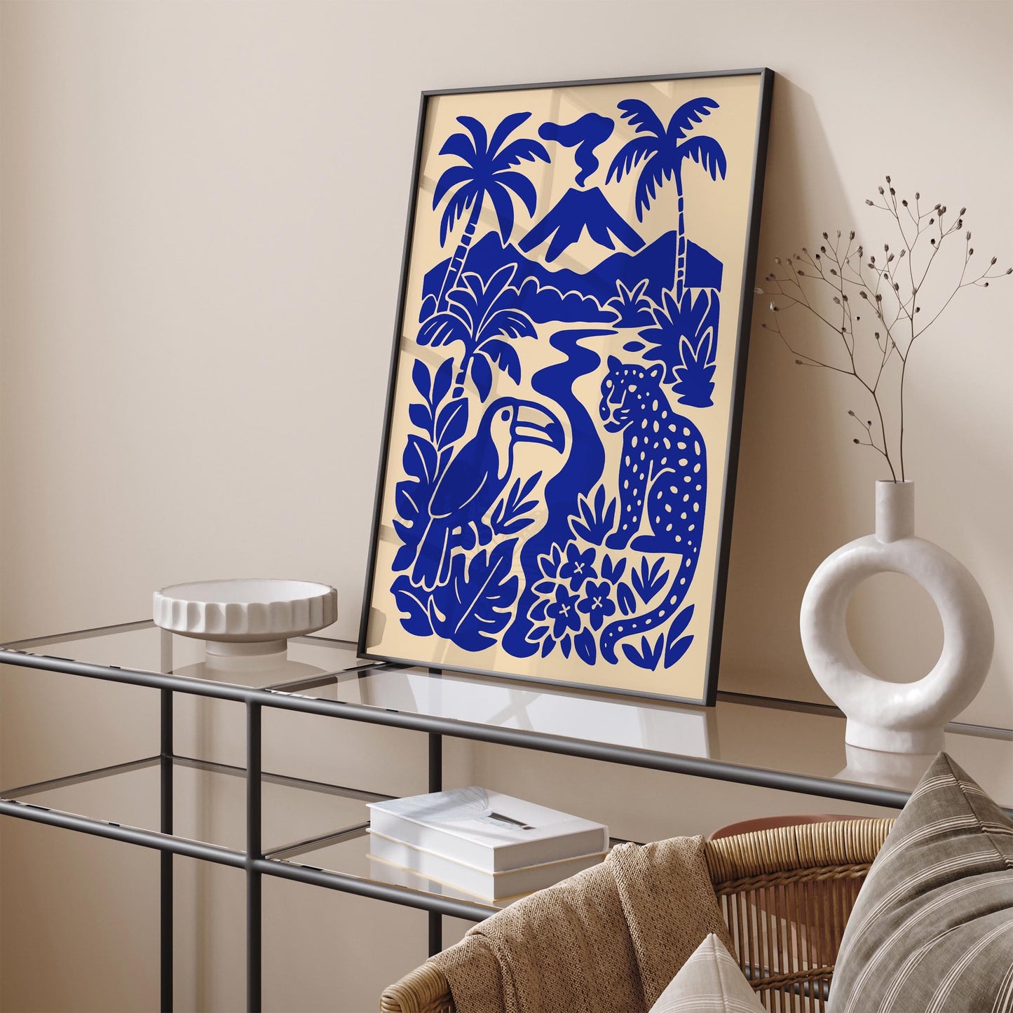 Costa Rica Poster - Blue Scenic Travel Wall Art
