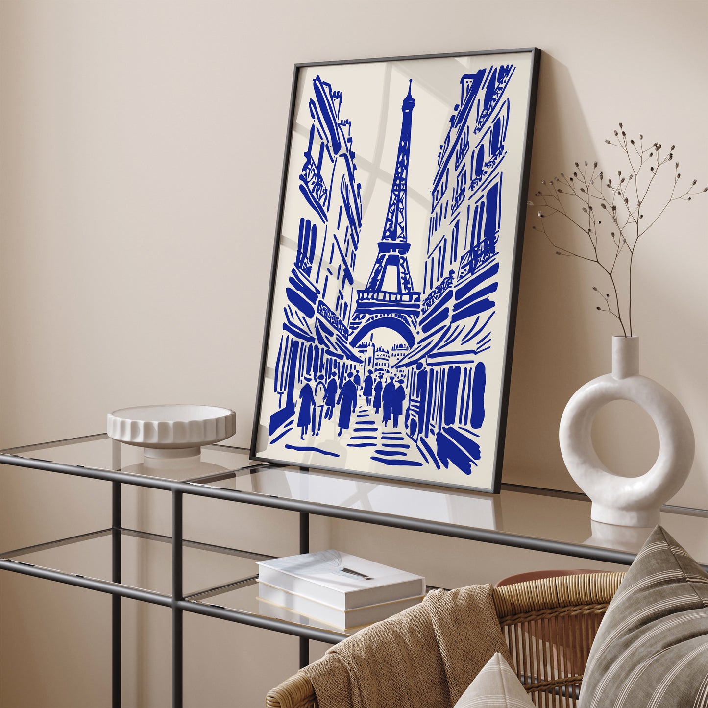 Eiffel Tower Paris France Blue Poster