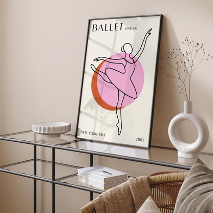 Ballet Festival New York City Poster - Modern Dance Line Art Print