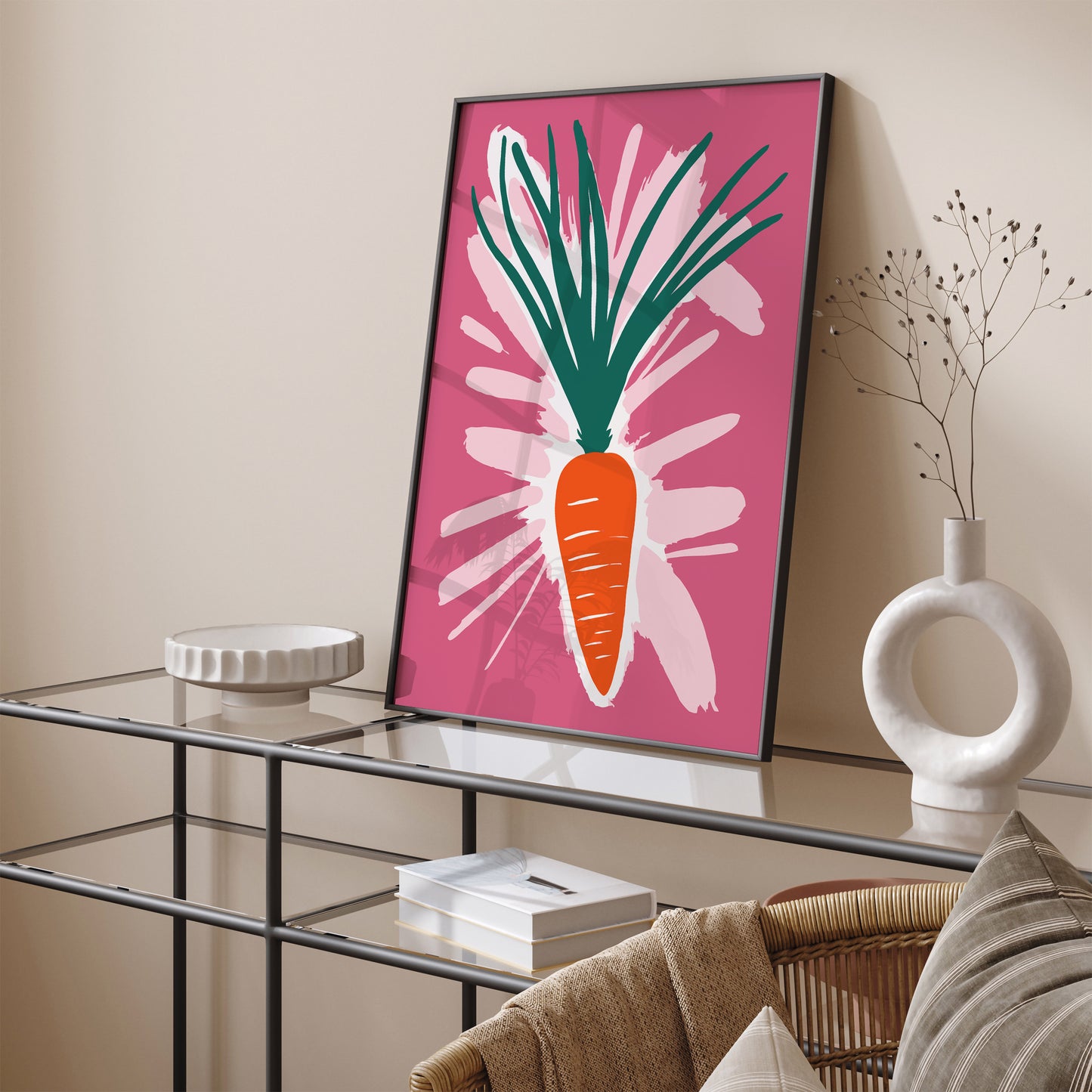 Pink Pop Art Carrot Poster