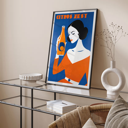 Citrus Zest Vintage Drink Poster Print