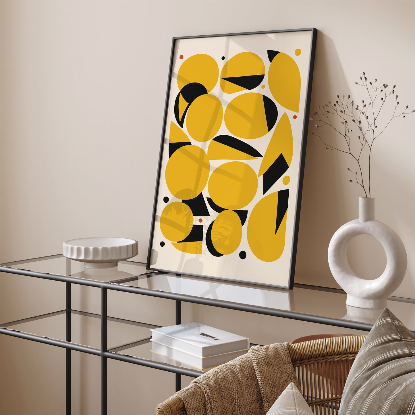 Yellow Mid Century Abstract Print 2025