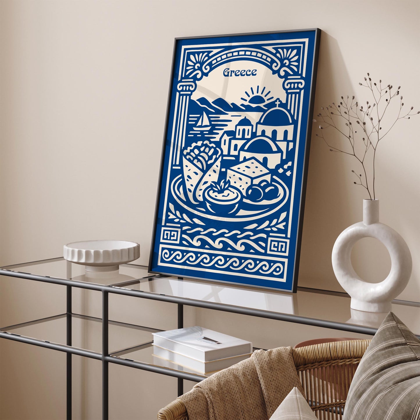 Greece Food and Landscape Poster