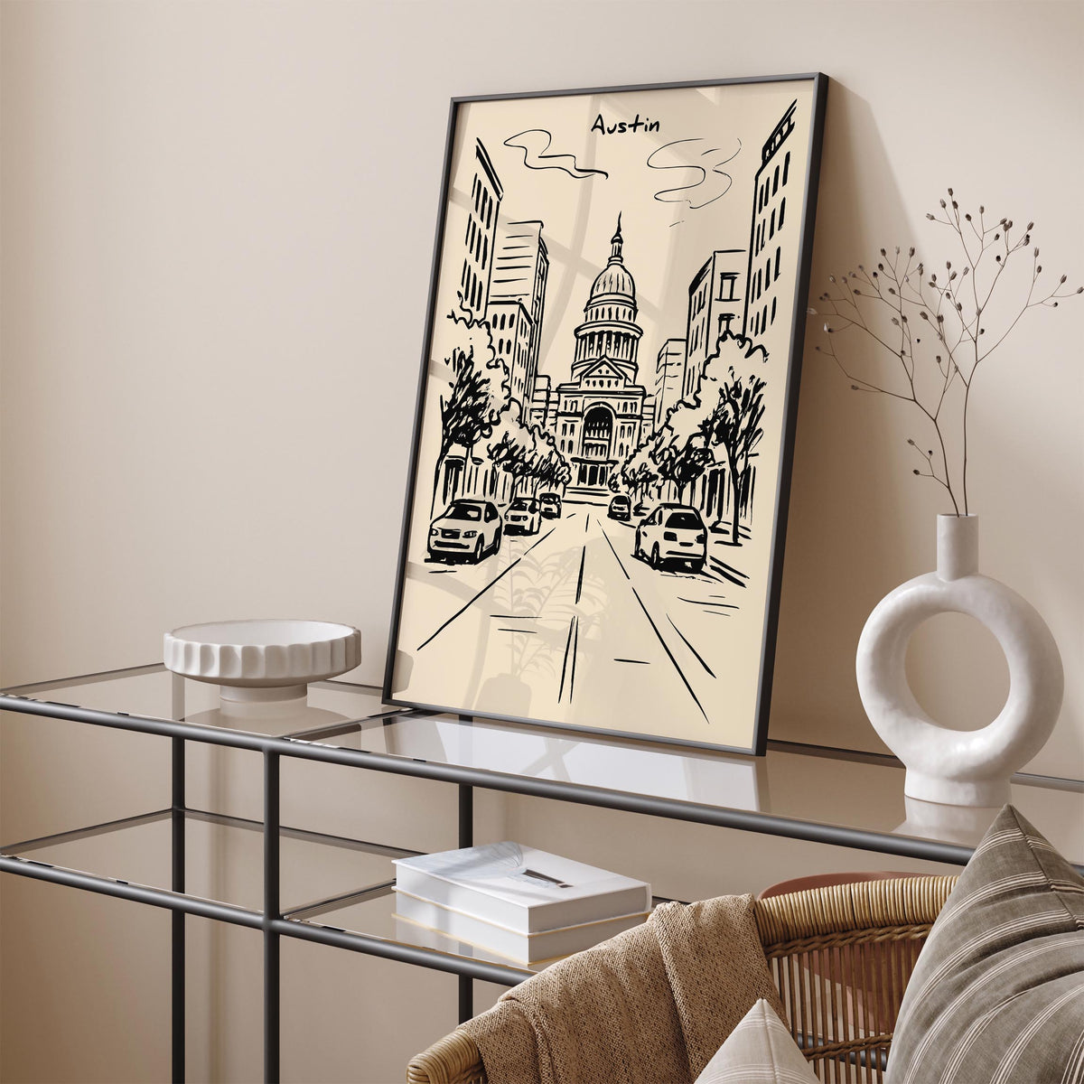 Austin Texas Cityscape Travel Poster