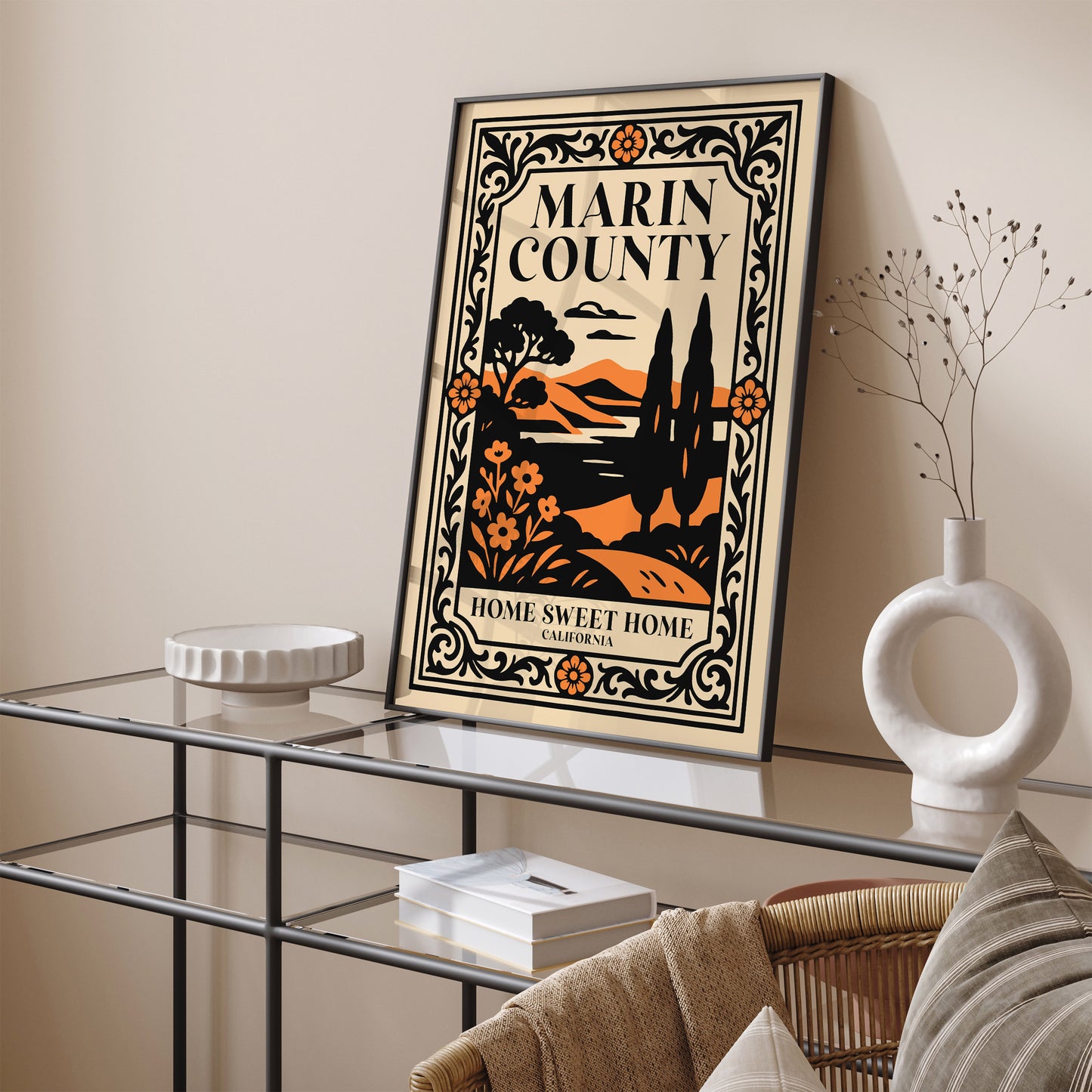 Marin County Home Sweet Home California Poster