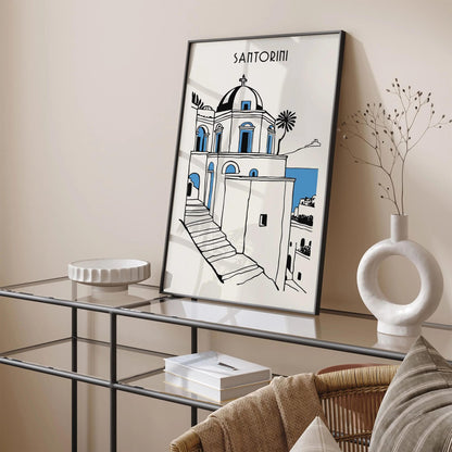 Santorini Minimalist Cityscape Poster