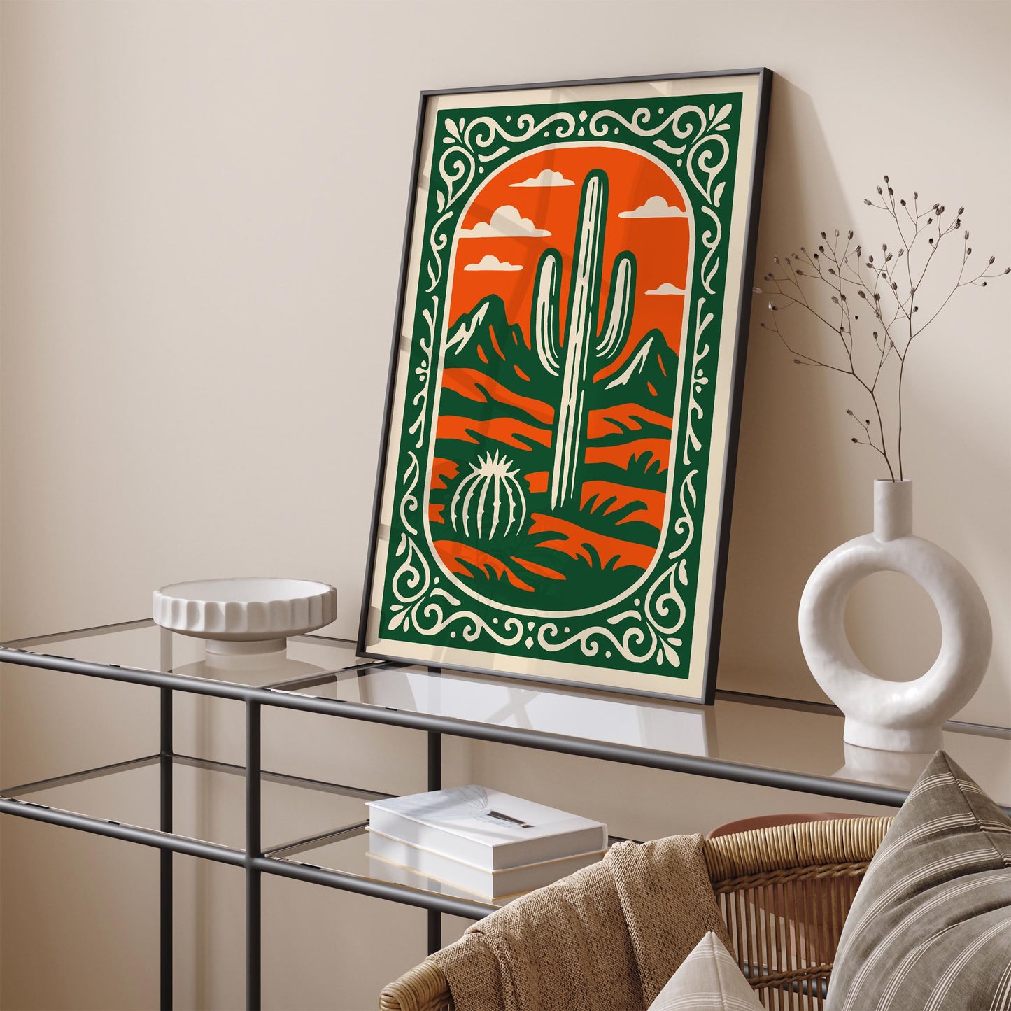 Sonoran Desert Poster - Cacti Plant Wall Art