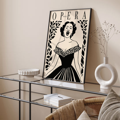Paris Opera Elegant Music Poster