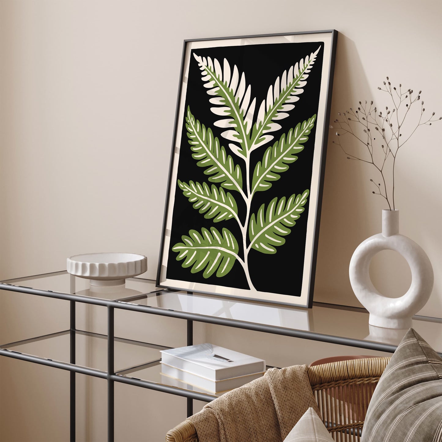 Retro Botanical Wall Art - Fern Leaf Poster