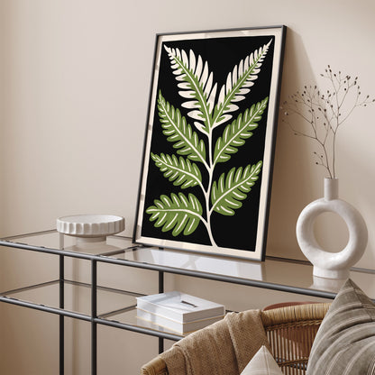 Retro Botanical Wall Art - Fern Leaf Poster