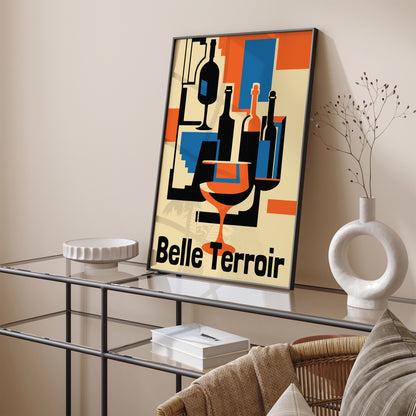 Belle Terroir French Wine Retro Poster