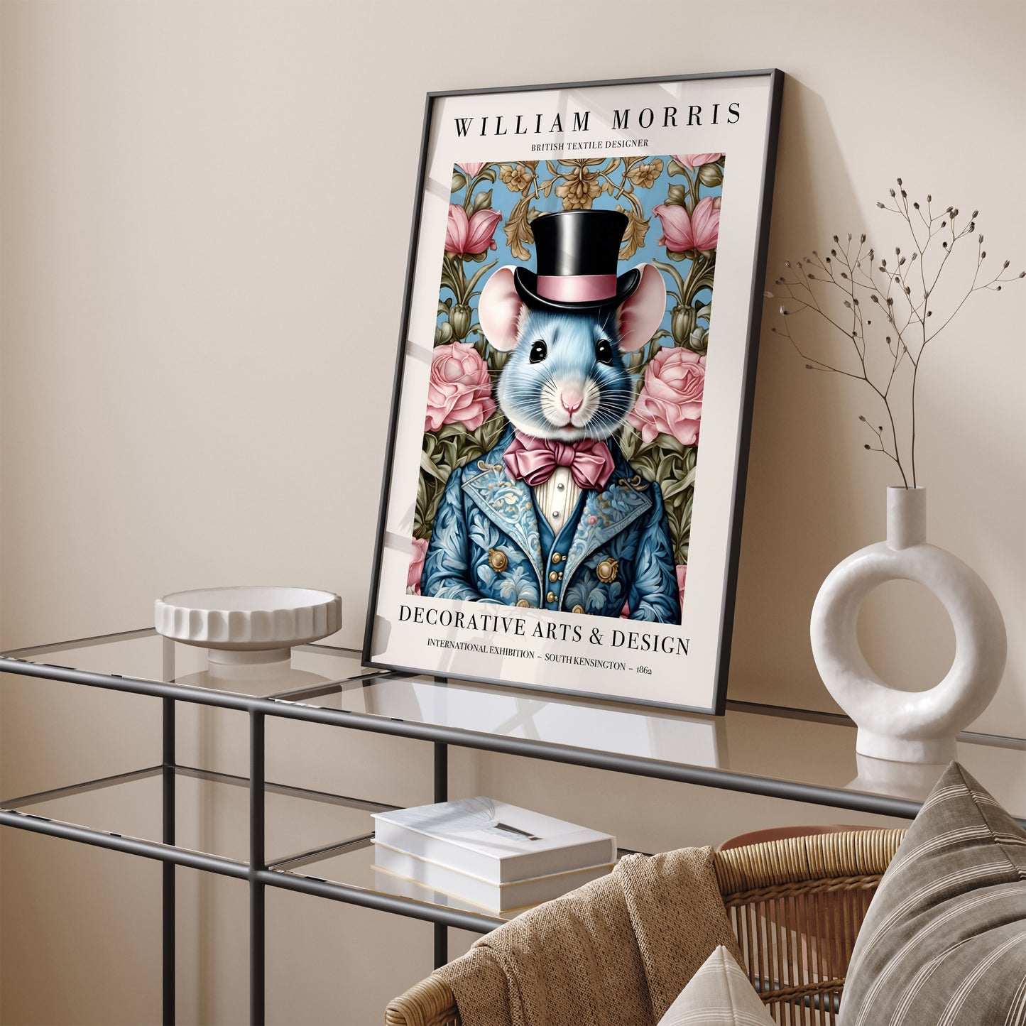 Art Nouveau W. Morris Mouse Cute Poster