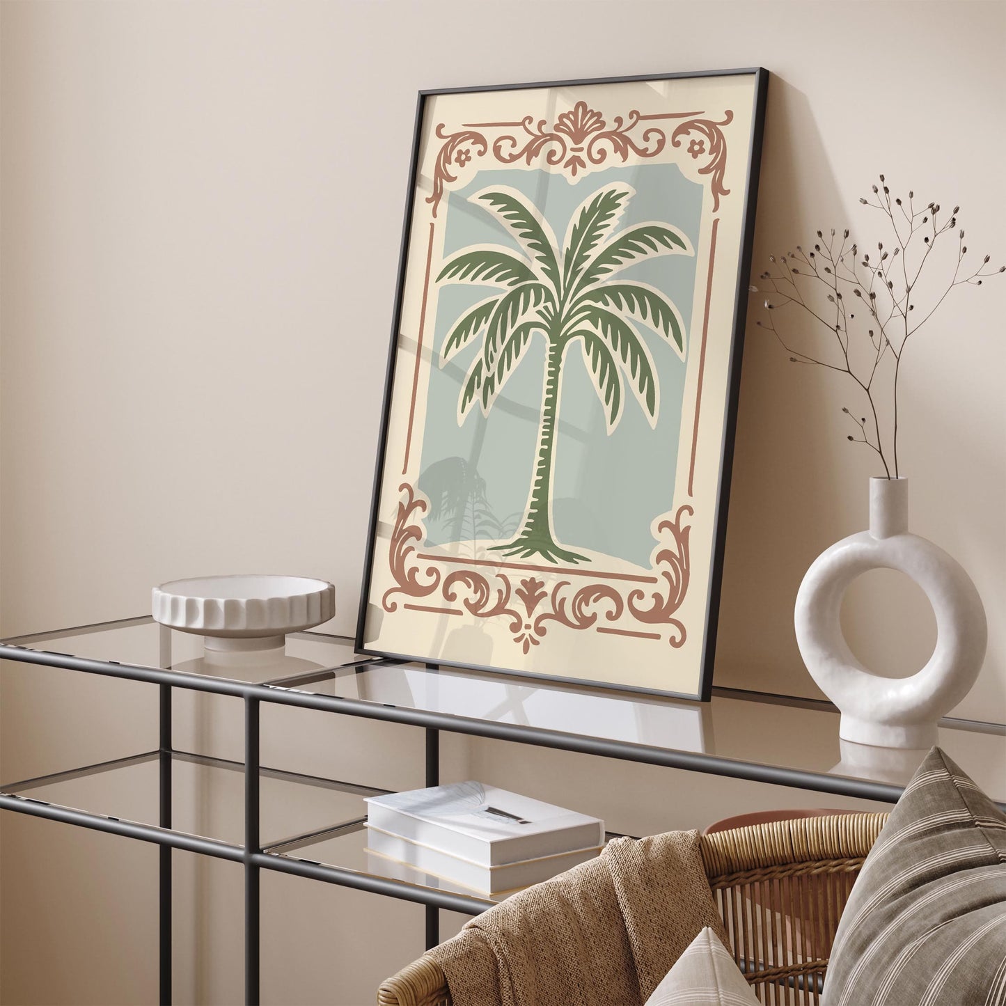 Tropical Palm Poster - Pastel Chateau Aesthetic Print