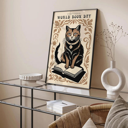 International World Book Day Cat Wall Art Print