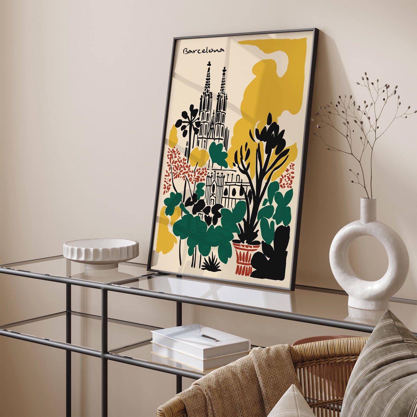Barcelona Landscape Poster - Spain Travel Wall Art Print