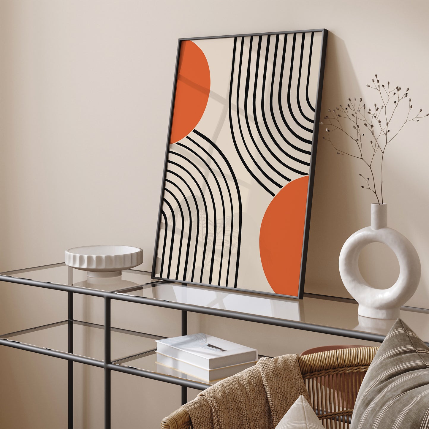 Mid Century Modern Orange Arches Poster